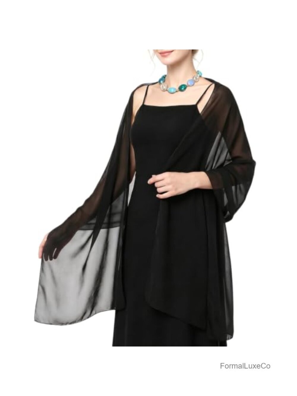 Chiffon Shawl Wrap Evening Dress Square Wedding Cape Bridal Scarf